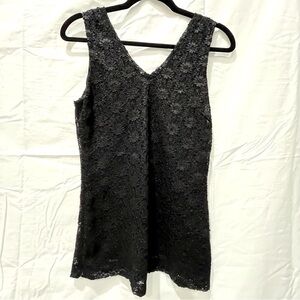 Banana Republic Y2K Black Lace Tank Top – Size Medium